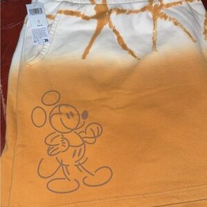 Disney Orange and White Shorts with Mickey Design